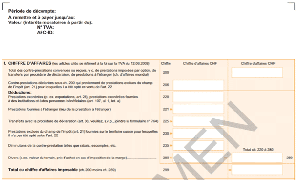Swiss21 Décompte TVA impôt préalable