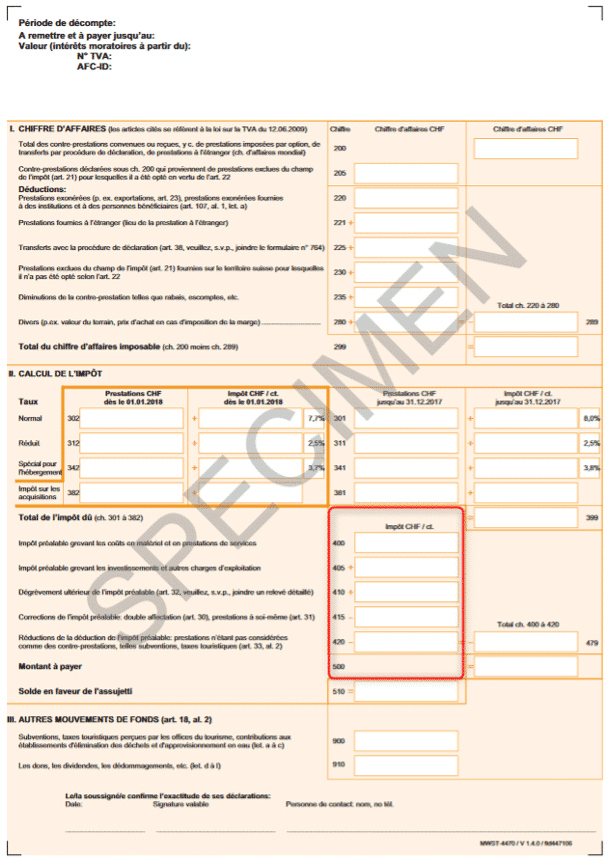 Swiss21 TVA décompte effectif ou forfaitaire