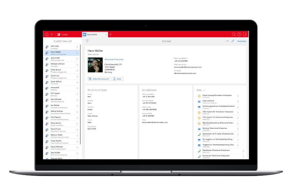 21.CRM Screen Kunden- und Kontaktmanagement